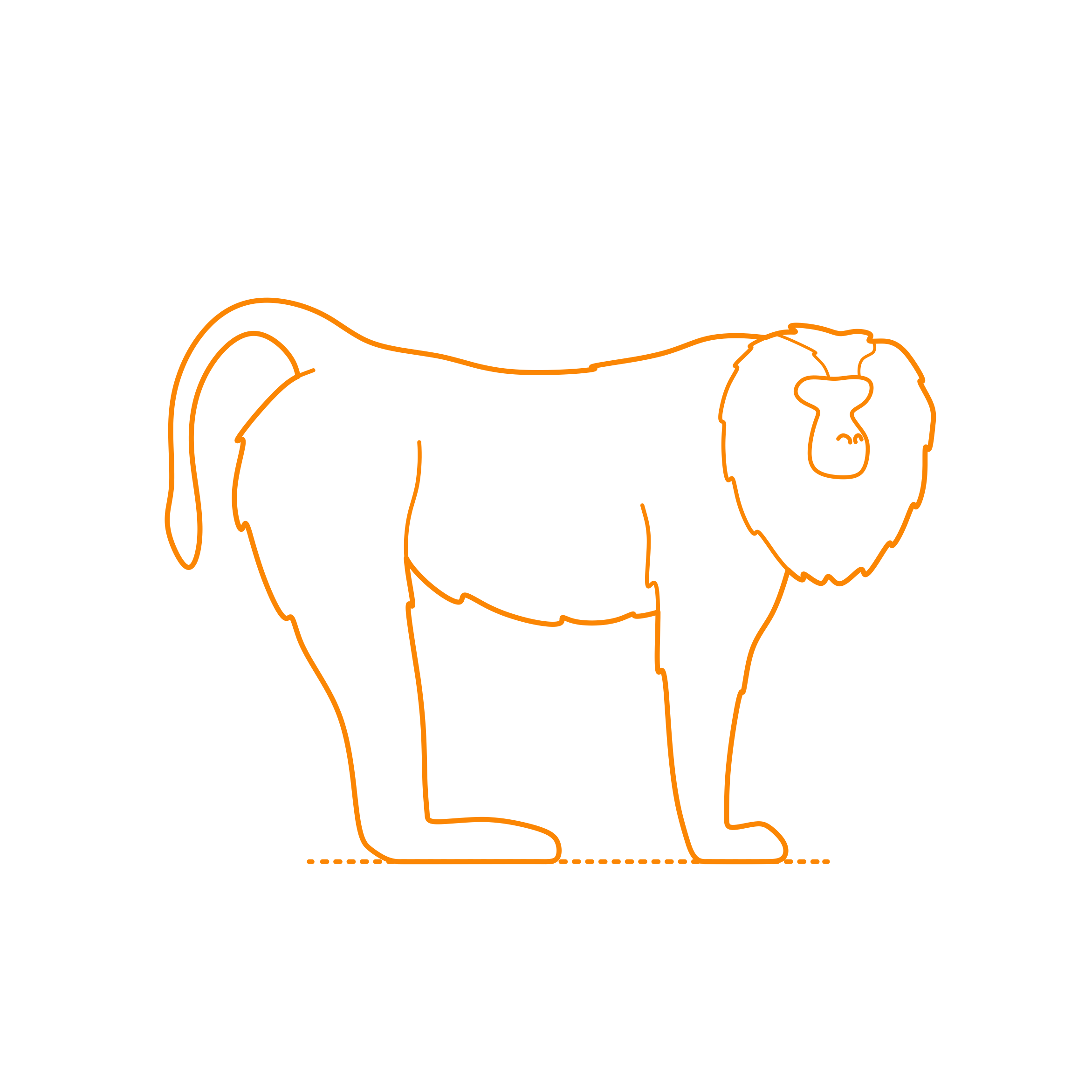 Animals Old World Monkeys Lion Tailed Macaque Editable Svg Line Art Free Vectors